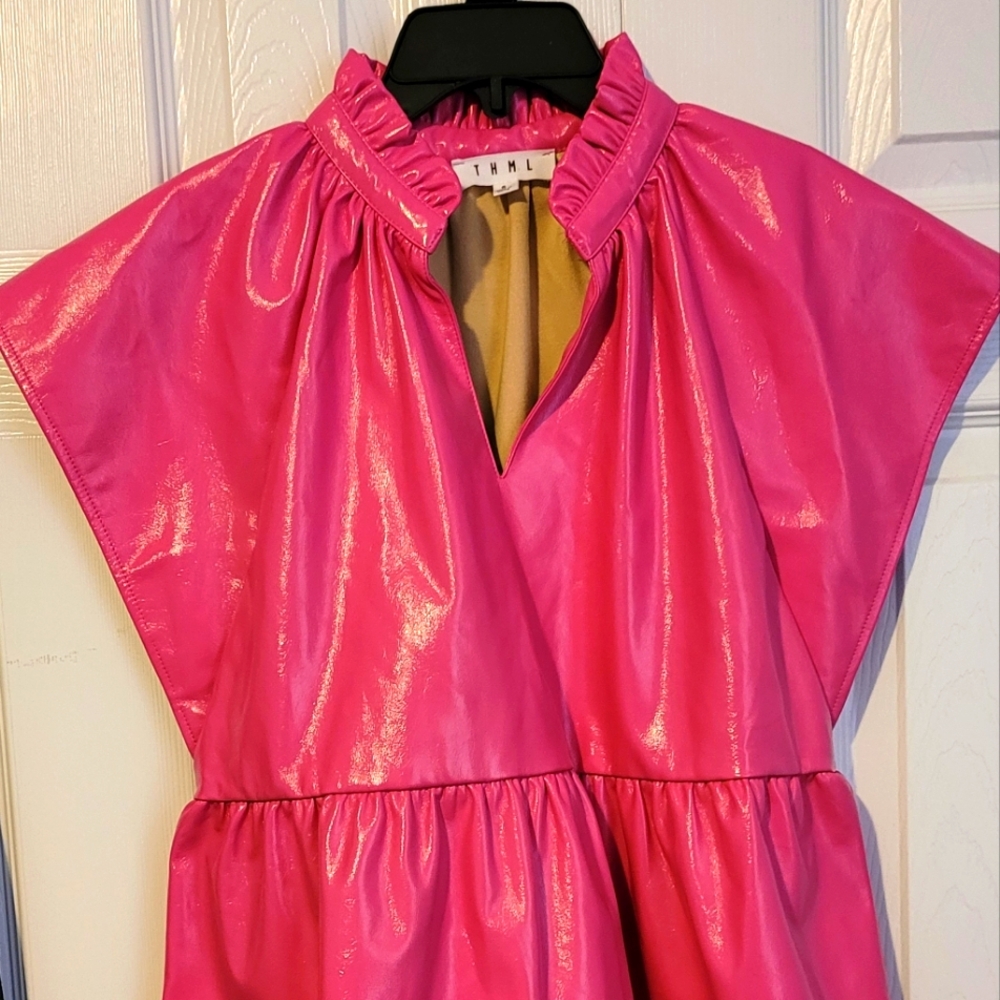 THML barbie pink peplum top